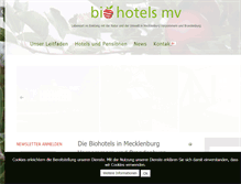 Tablet Screenshot of biohotels-mv.de